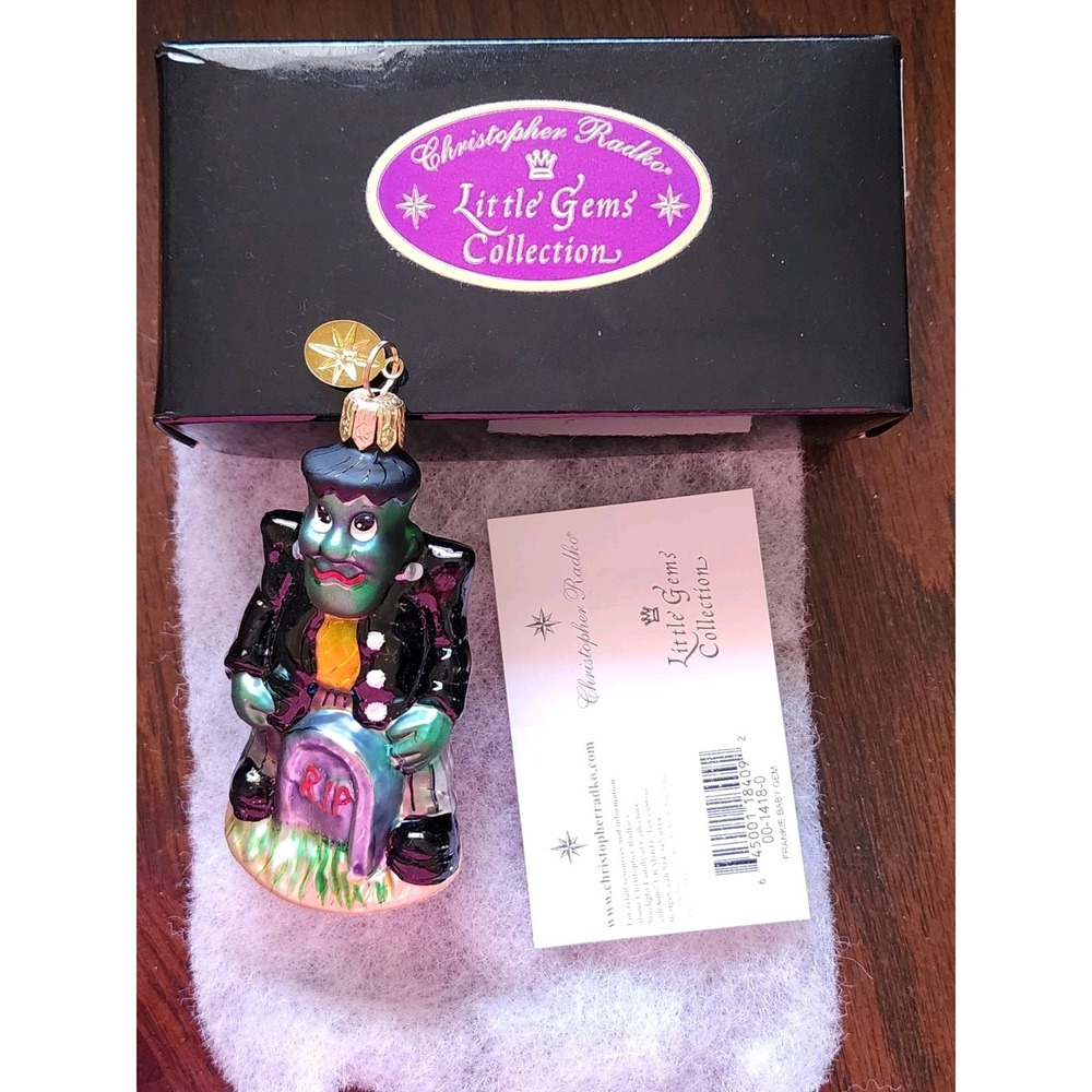 Christopher Radko Baby Frankie Gem Halloween Ornament 3.5" With Tag‎ & Box